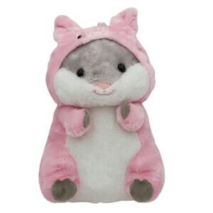 Kellytoy Mouse Pig Plush Super Cute White Pink Gray 17" Stuffed Animal Large